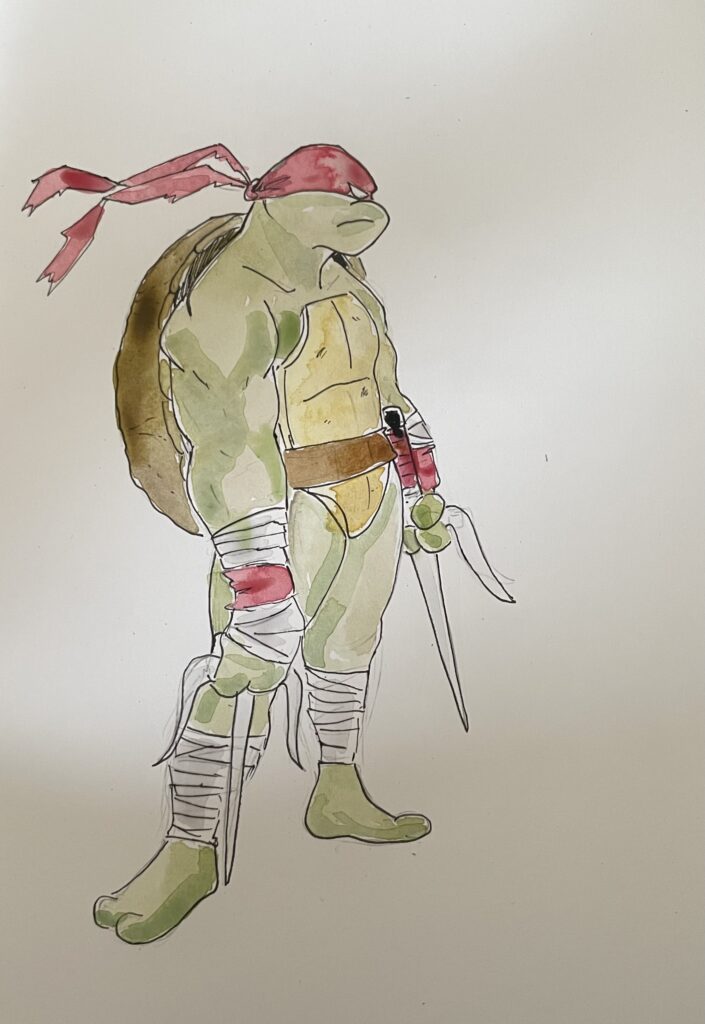 Aquarelle raphael tortue ninja