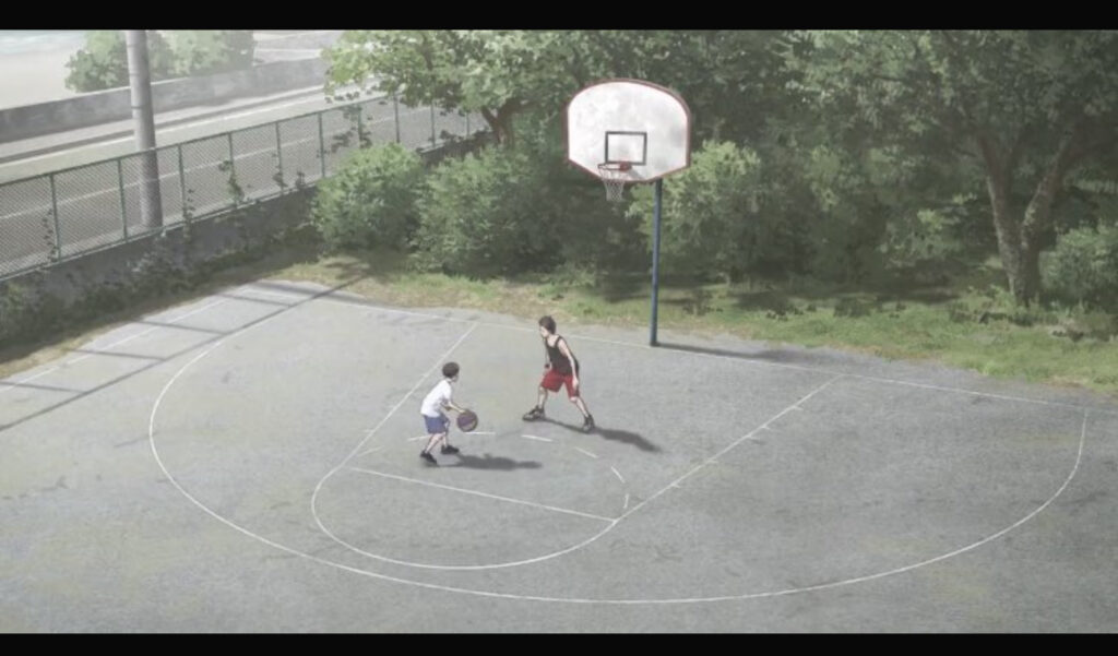 Image du film.
Deux enfants jouent sur un playground