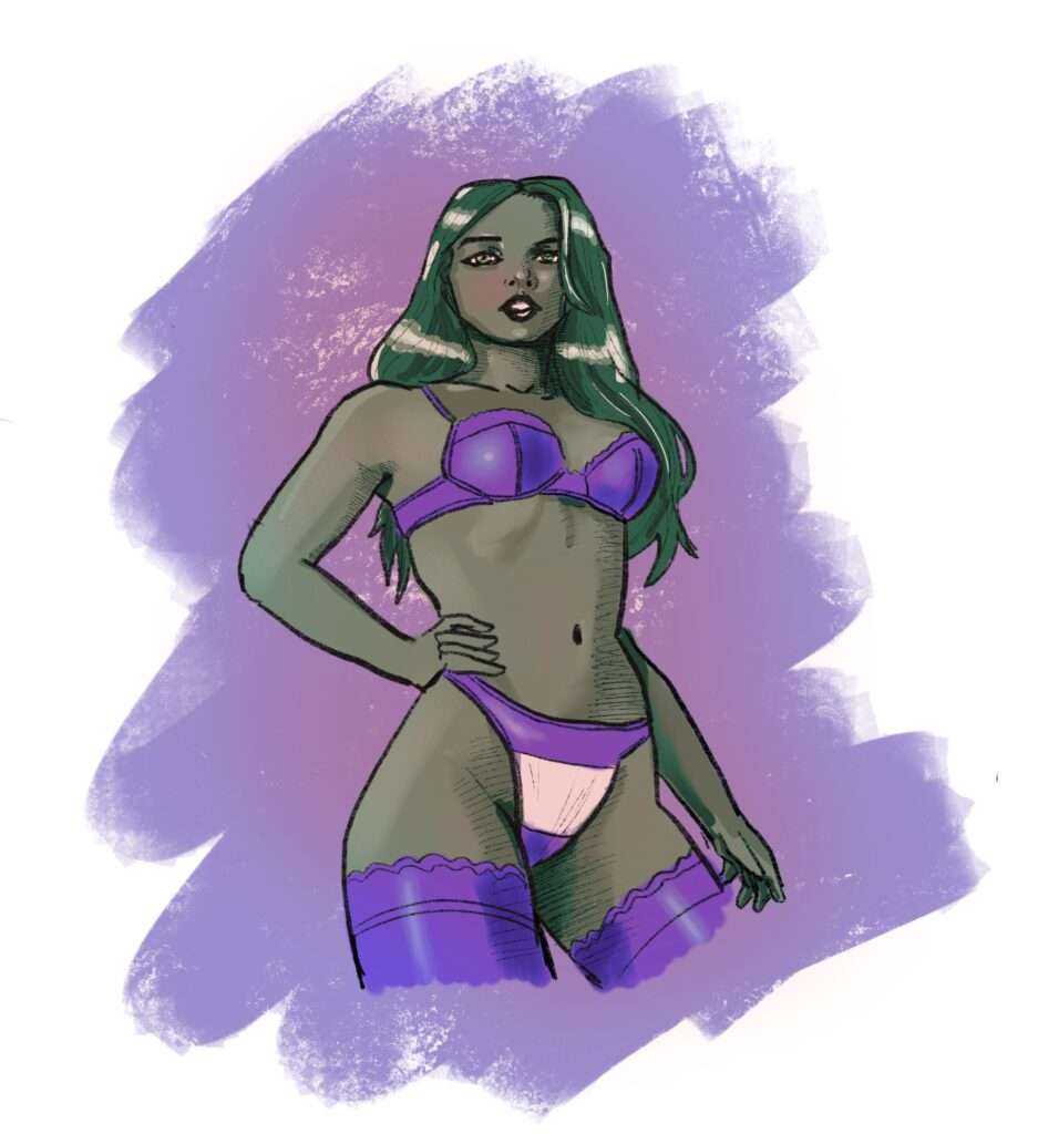 Miss Hulk en sous-vêtements 