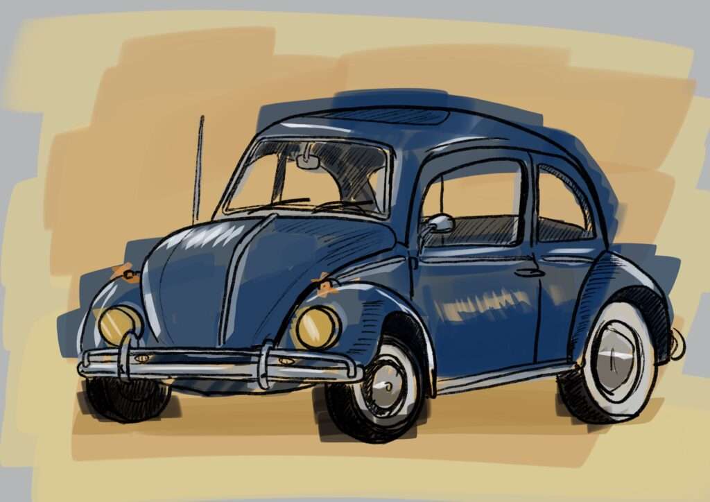 Dessin d’une coccinelle (voiture)