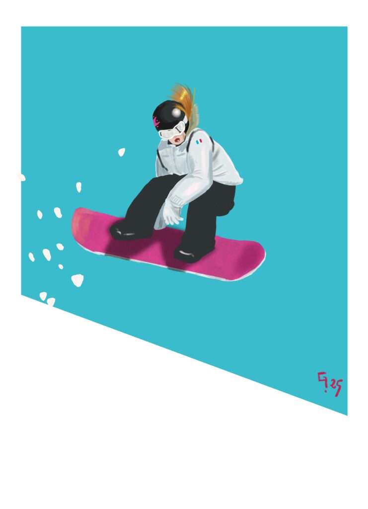 Desssin d’une snowboardeuse