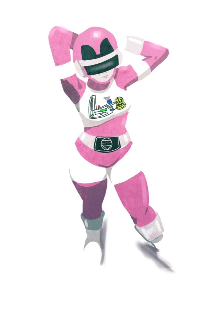 Dessin du bioman rose